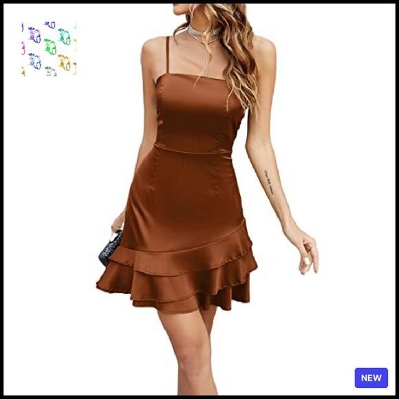 Satin Slip Dress Elegant Minimal Chic Evening Party Wear Adjustable Straps - Picture 2 of 7